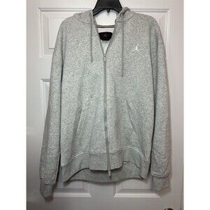 Size L Nike Air Jordan Brooklyn Fleece Zip Hoodie Grey FV7289-050 Mens NEW